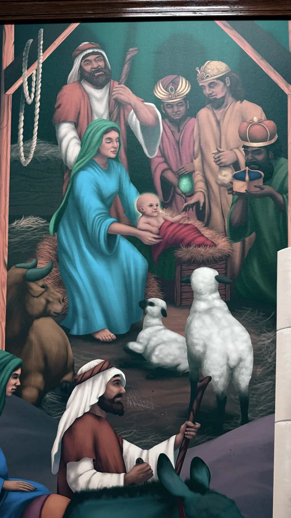 Hallway mural of the Nativity
