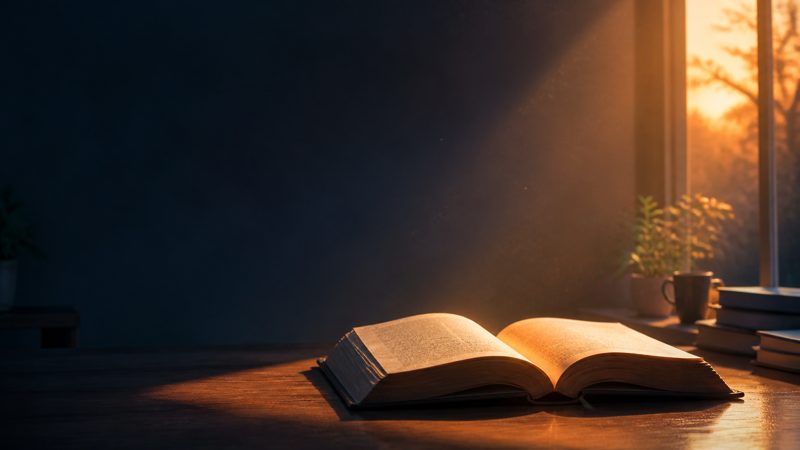 Why the Bible? &mdash; an open book in warm window light