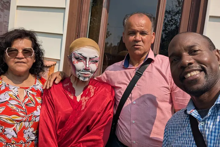 Personal Ministries team members during a community visit in an Edmonton neighbourhood